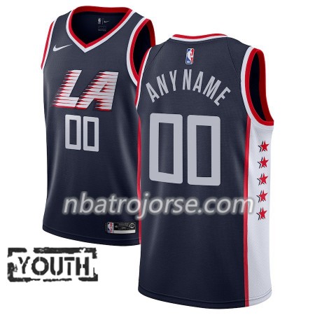 Barn Los Angeles Clippers Tröja Skräddarsydda 2018-19 Nike City Edition Navy Swingman